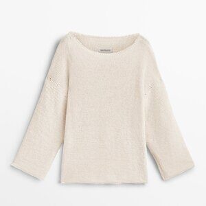 Massimo Dutti Limited Edition Knit Pullover Sweater Womens M Long Sleeve